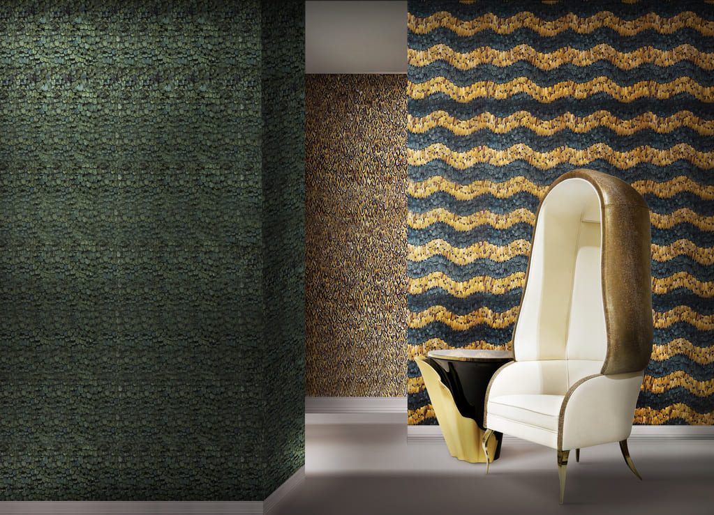 koket feather wallpaper wallcovering designs