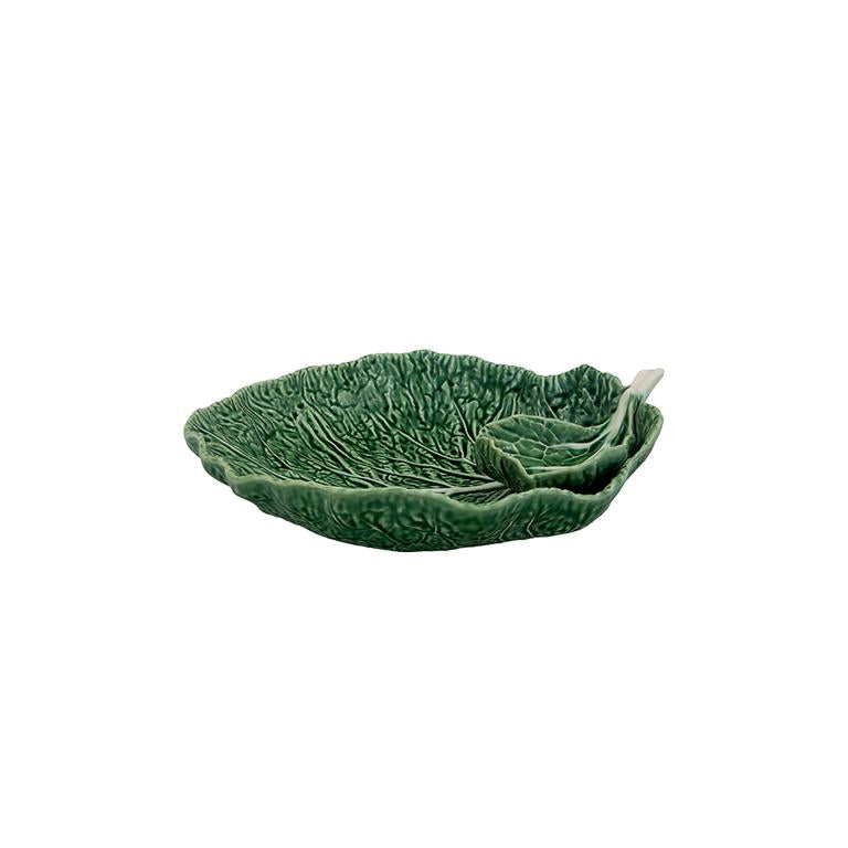 Bordallo Pinheiro Bordallo Pinheiro Cabbage Leaf With Large Bowl | Luxury Handmade Ceramics: This Cabbage Leaf With Large Bowl from the Bordallo Pinheiro Cabbage collection is a standout piece of cabbage ceramics, leaf-shaped dish, green ceramic serveware, handcrafted in Portugal, Bordallo Pinheiro. Handmade in Portugal, it blends artistic detail with functional charm—perfect as a collector’s item or for elevating your daily table setting.