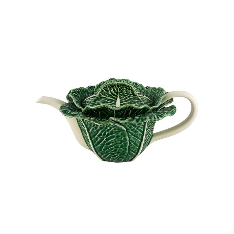 Bordallo Pinheiro Bordallo Pinheiro Cabbage Tea Pot | Luxury Handmade Ceramics: This Cabbage Tea Pot from the Bordallo Pinheiro Cabbage collection is a standout piece of cabbage ceramics, leaf-shaped dish, green ceramic serveware, handcrafted in Portugal, Bordallo Pinheiro. Handmade in Portugal, it blends artistic detail with functional charm—perfect as a collector’s item or for elevating your daily table setting.