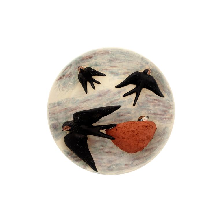 Bordallo Pinheiro Bordallo Pinheiro Decorative Plates Plate With Swallows In The Nest | Luxury Handmade Ceramics: This Decorative Plates Plate With Swallows In The Nest from the Bordallo Pinheiro Bordallo Pinheiro collection is a standout piece of luxury ceramic serveware, Portuguese pottery, handcrafted dish, handcrafted in Portugal, Bordallo Pinheiro. Handmade in Portugal, it blends artistic detail with functional charm—perfect as a collector’s item or for elevating your daily table setting.