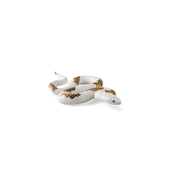 Snake porcelain sculpture, an artistic and timeless centerpiece. Animal sculpture.