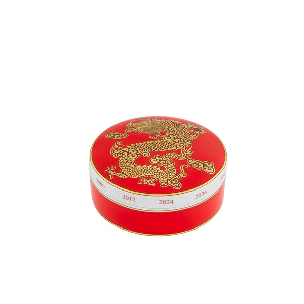 VISTA ALEGRE GOLDEN - LARGE ROUND BOX DRAGON