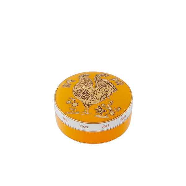 VISTA ALEGRE GOLDEN - LARGE ROUND BOX ROOSTER