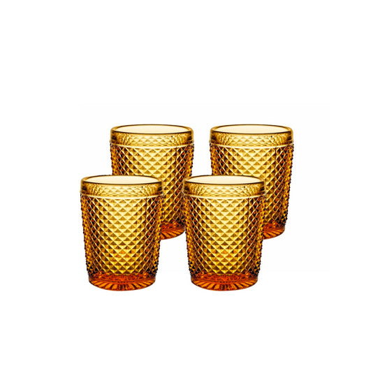 VISTA ALEGRE BICOS - OLD FASHION AMBAR, SET OF 4