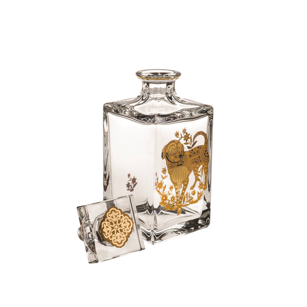 VISTA ALEGRE GOLDEN - WHISKY DECANTER WITH GOLD DOG