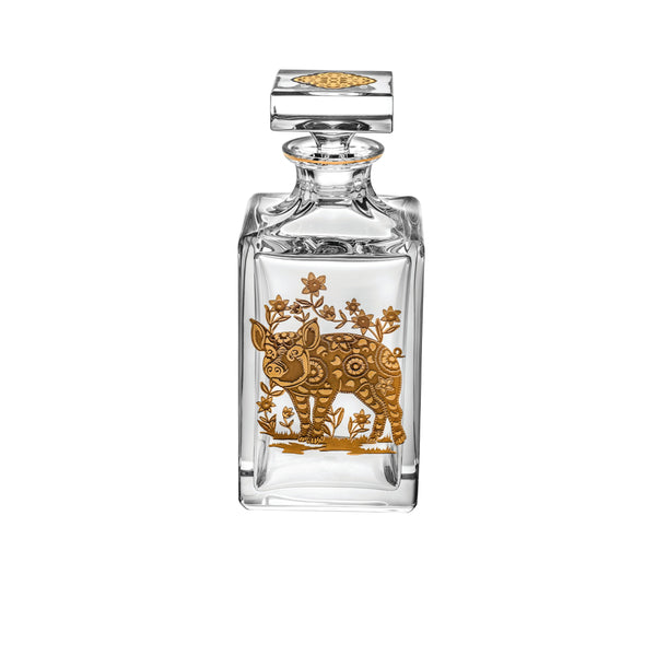 VISTA ALEGRE GOLDEN - WHISKY DECANTER WITH GOLD PIG