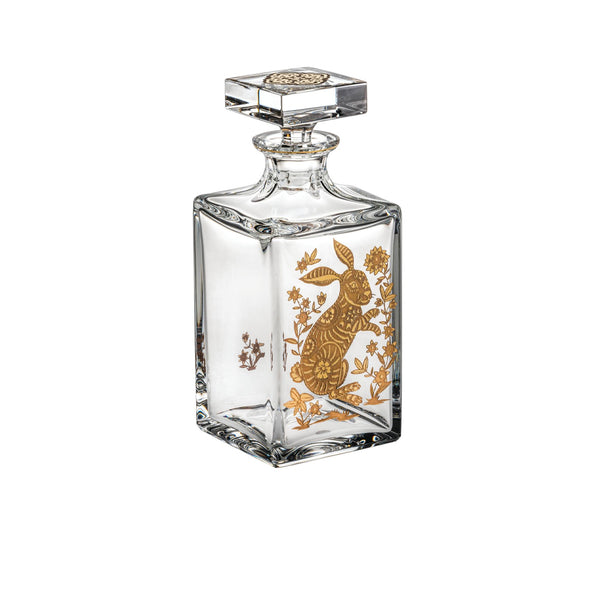 VISTA ALEGRE GOLDEN - WHISKY DECANTER WITH GOLD RABBIT