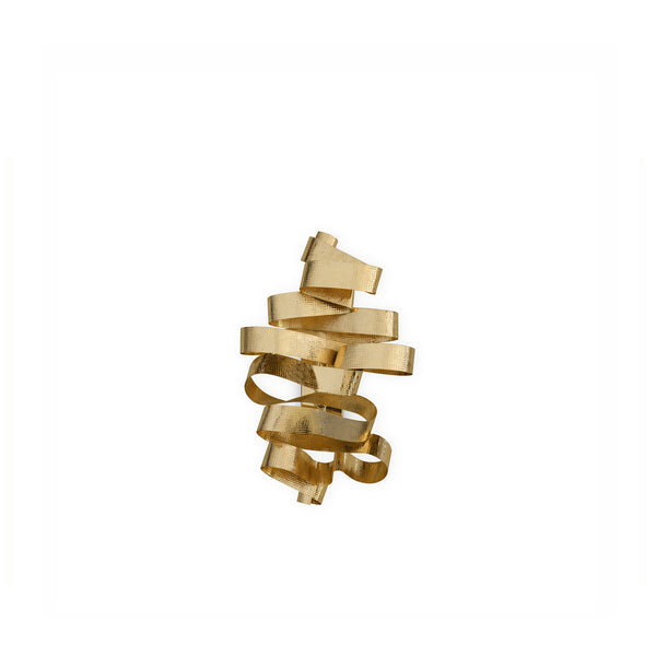 Chloe ribbon sconce brass hammered wall lighting art