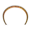Narrow Danbury Crown headband with white pastel Swarovski crystals – luxury designer hair accessory