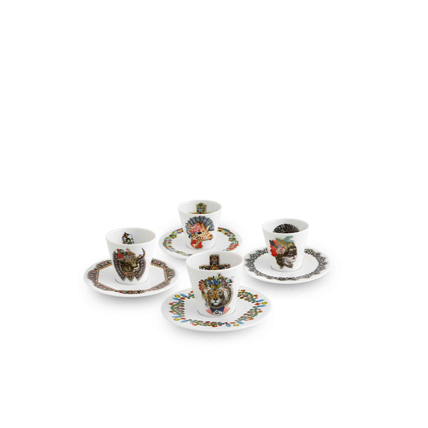 VISTA ALEGRE CHRISTIAN LACROIX - LOVE WHO YOU WANT - SET OF 4 CUPS AND SAUCERS